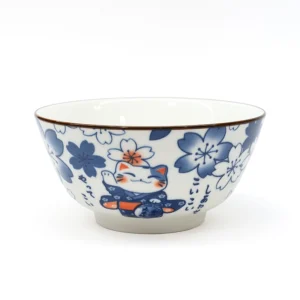 Bol din ceramică japoneză Maneki Neko Sakura