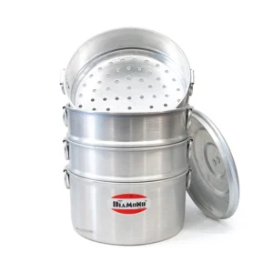 Oală steamer pentru gătit la abur din aluminiu Diamond (3 etaje fierbere) – 28 cm